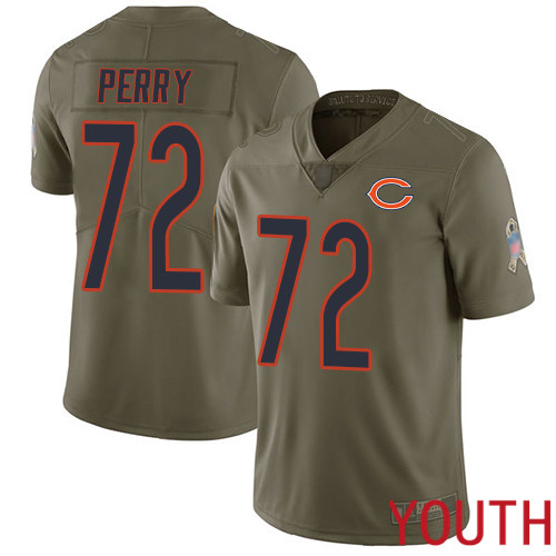 Chicago Bears Limited Olive Youth William Perry Jersey NFL Football #72 2017 Salute to Service->chicago bears->NFL Jersey